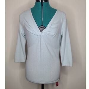 Ann Taylor light blue twist cashmere sweater - medium